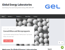 Tablet Screenshot of globalenergylaboratories.com